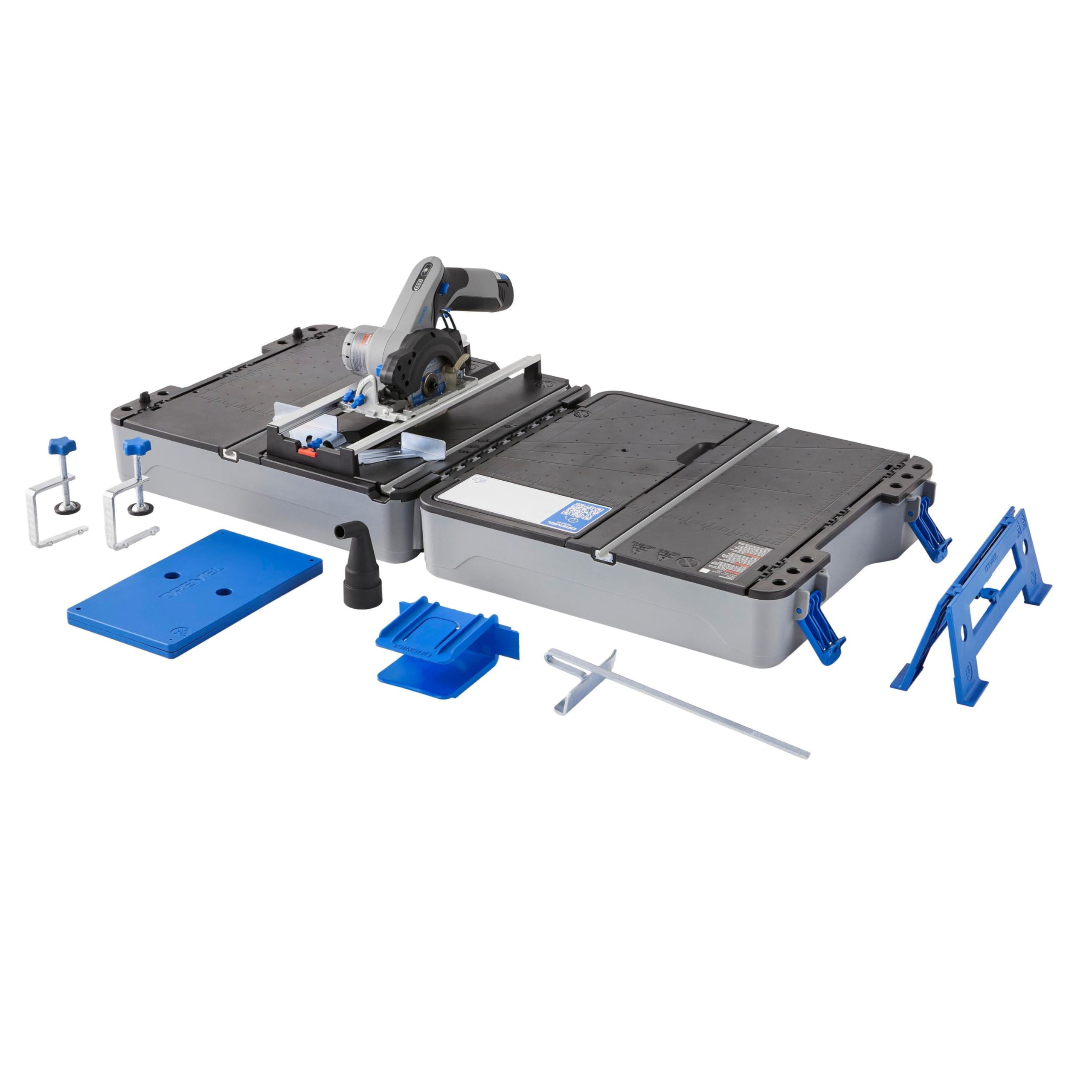 Dremel Blueprint portable saw station CS12V-S1C in use for precise cuts in small spaces