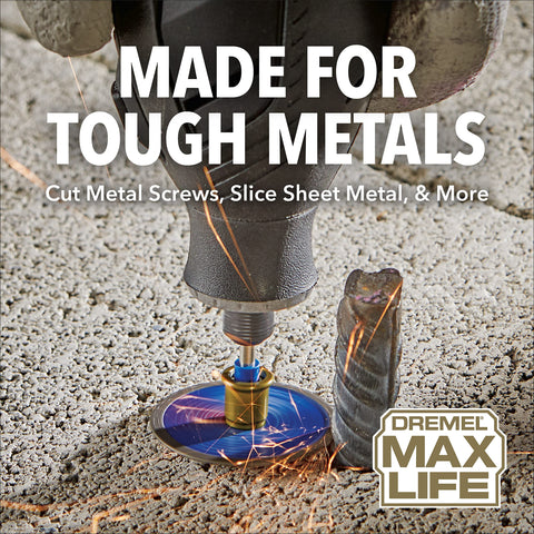 Dremel Max Life EZ506HP cutting copper conduit in a project