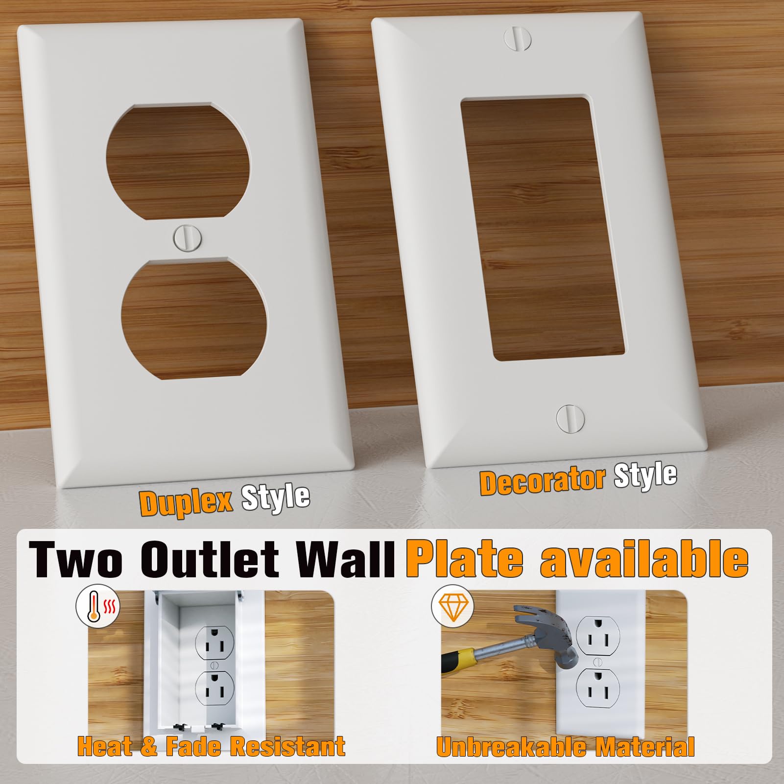 Dremica wall plates offer a finished look with duplex or decorator styles.