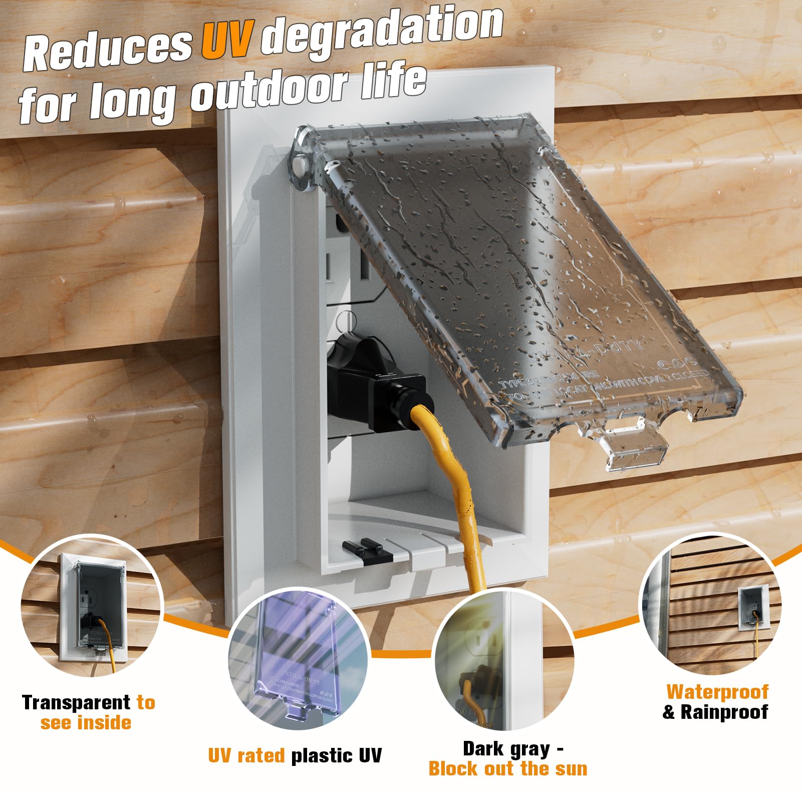 Dremica DBVS1C-1 installed in wall for concealed outdoor power access.