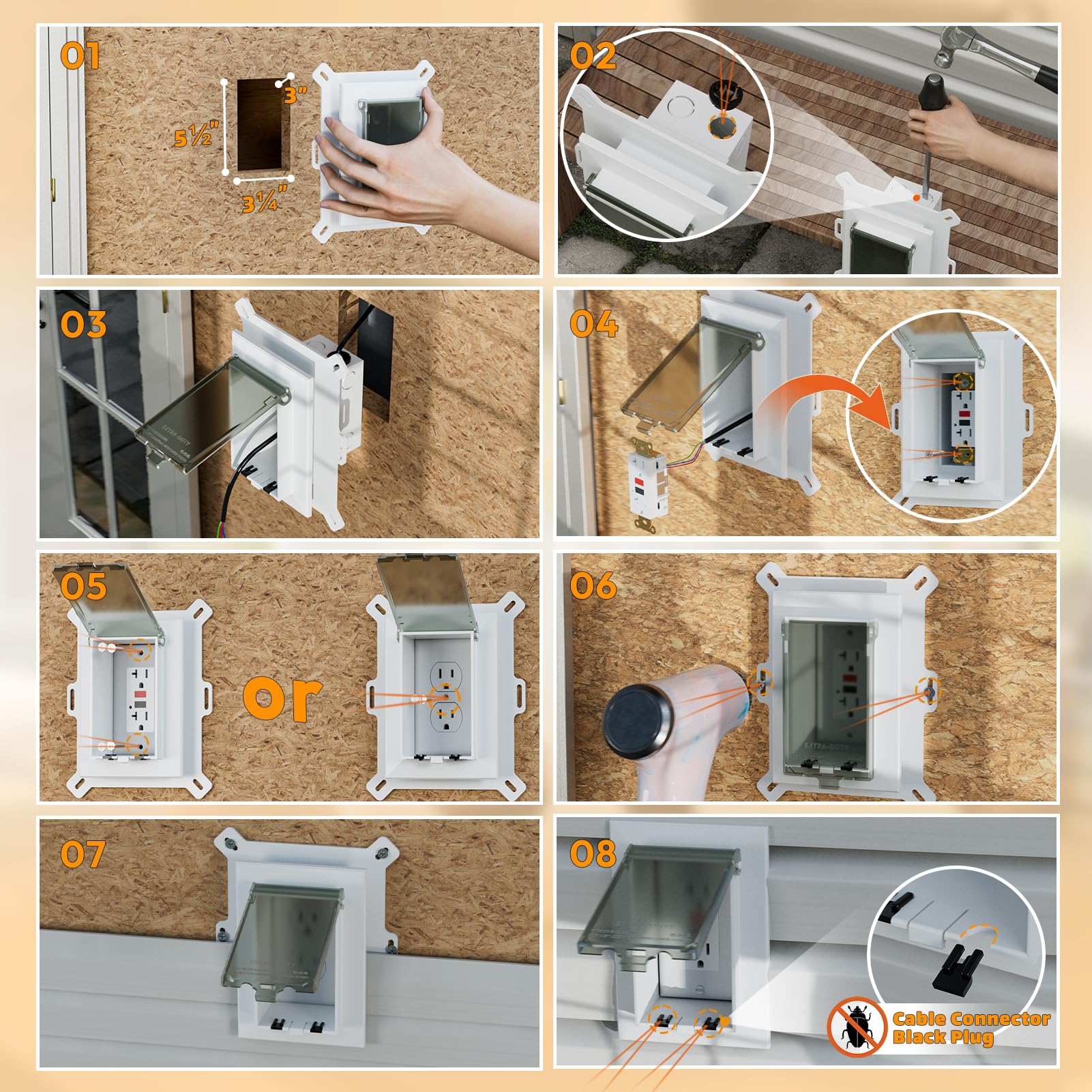Dremica box shows easy wiring through removable knock-outs for DIYers.
