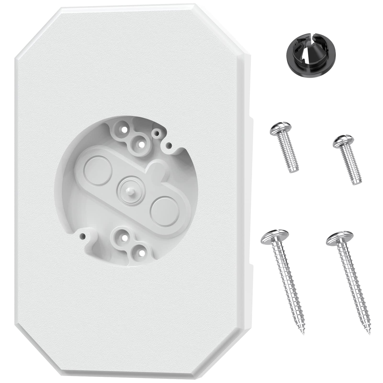 Dremica mounting kit with built-in box shown on vinyl siding for easy installation.