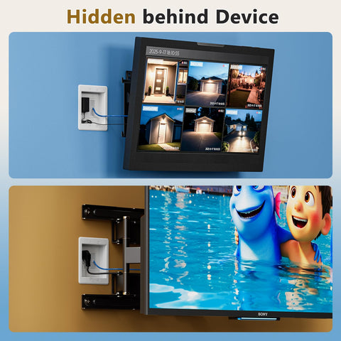 Dremica TVBU505 supports 2-gang wiring including USB and HDMI.