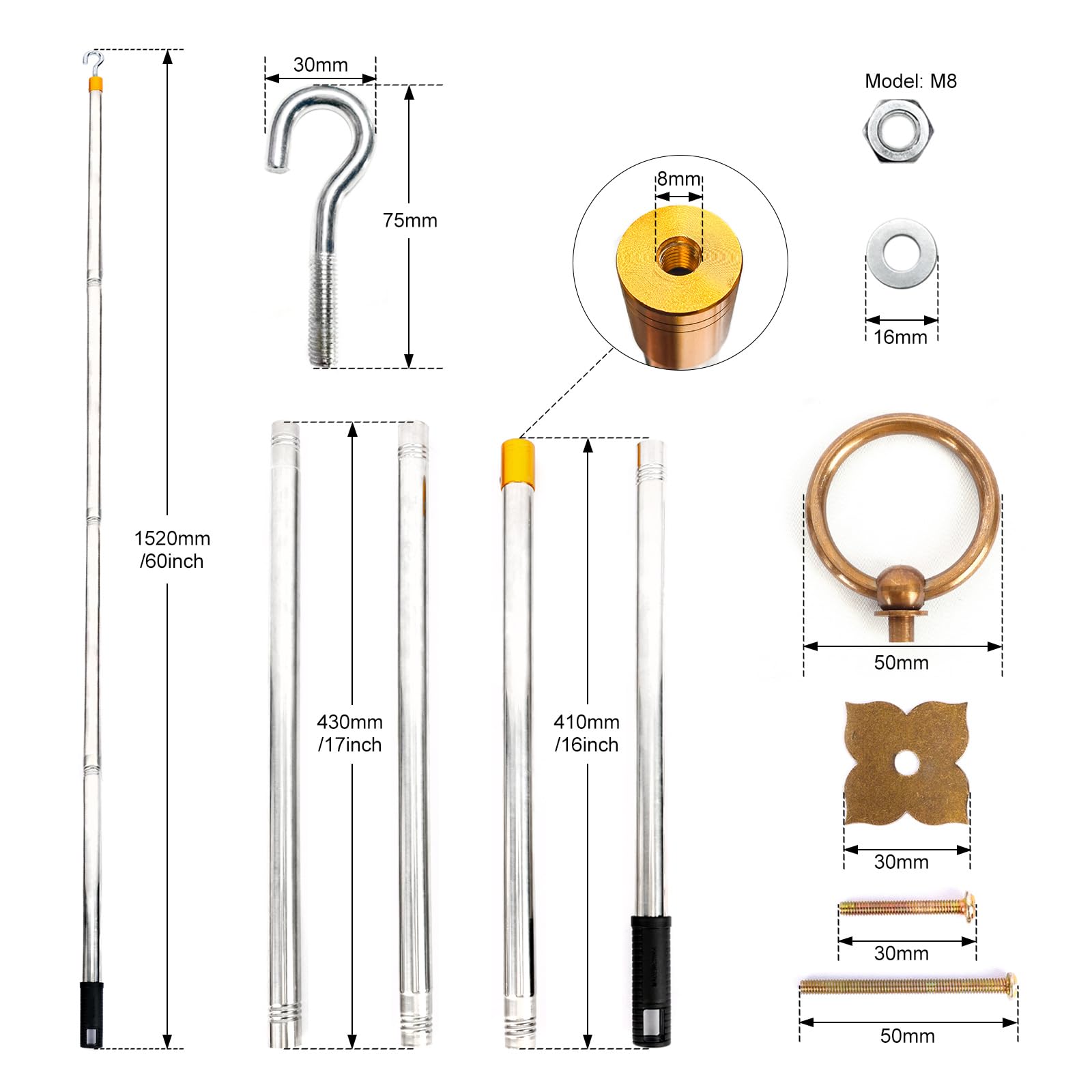 DRESSMAKER Attic Hook Kit with silver finish offers discreet, durable attic access