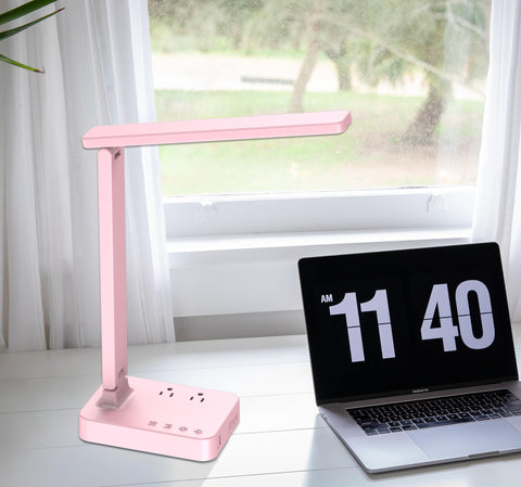 Drevet desk lamp arranged in a dorm room setup for compact living.