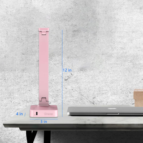 Drevet foldable head design saving desk space and improving reach.