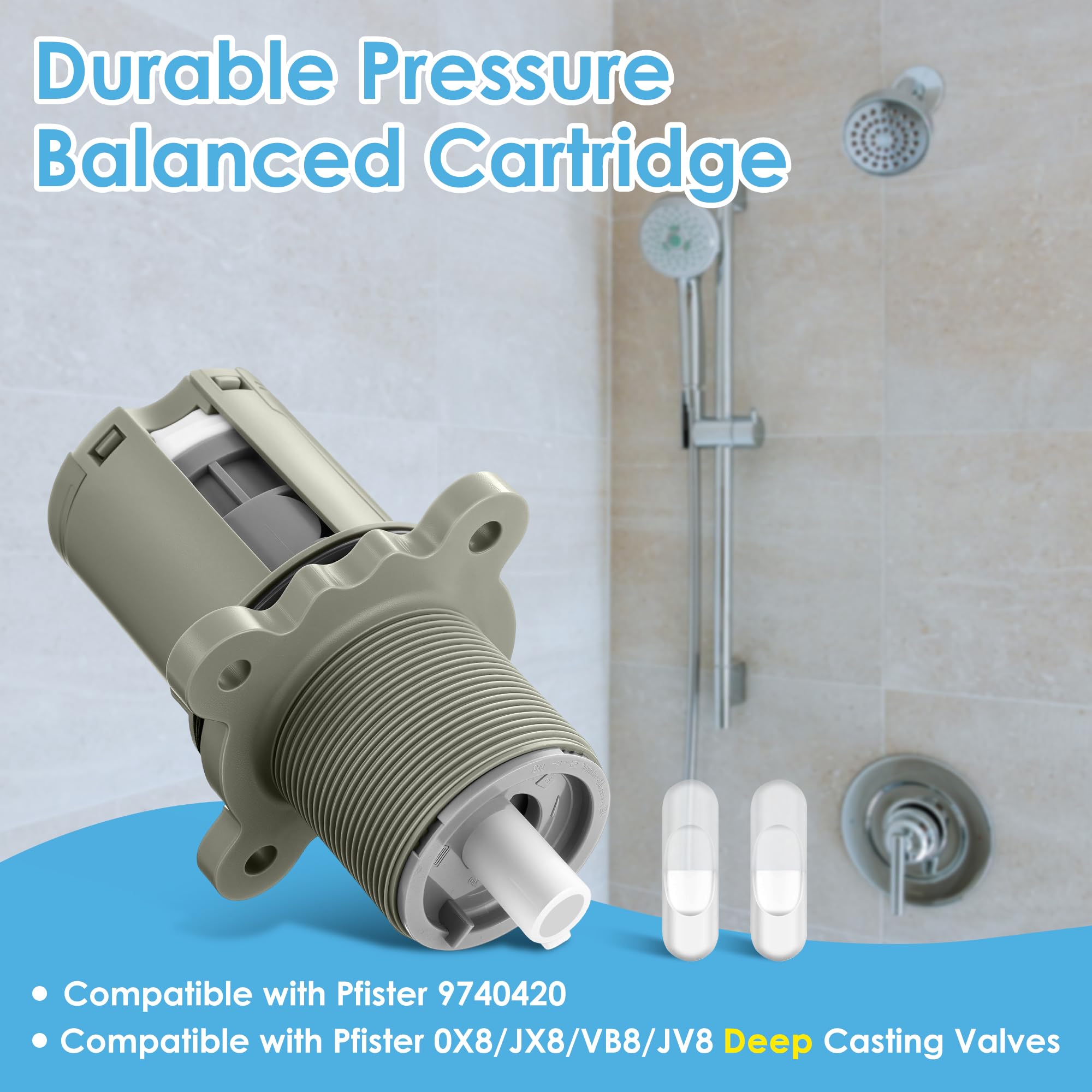 Dreyoo shower cartridge compatibility with 0X8/JX8/VB8 trims enables smooth valve operation.