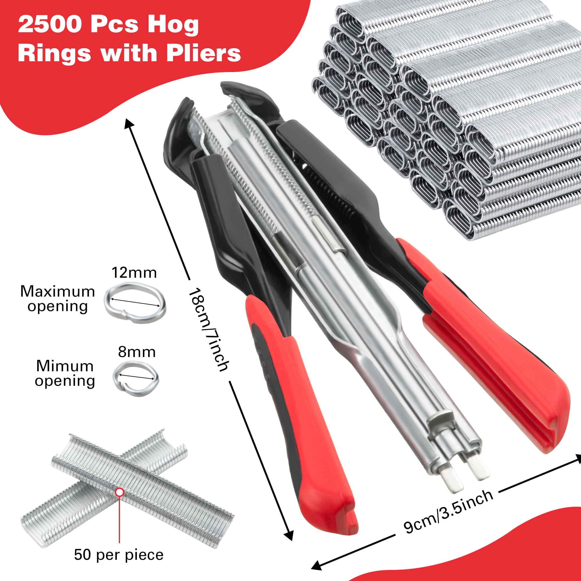 Dreyoo 3/4-inch hog rings for reliable fencing connections.