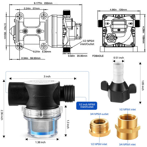 Dreyoo 50 mesh stainless steel strainer protects the pump from debris