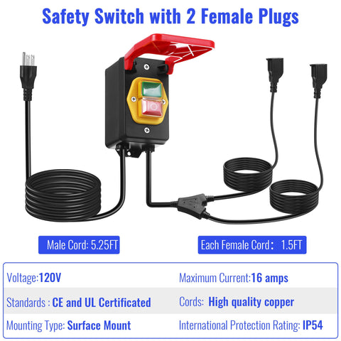 Dreyoo ABS fireproof body safety switch designed for durability in workshop environments.
