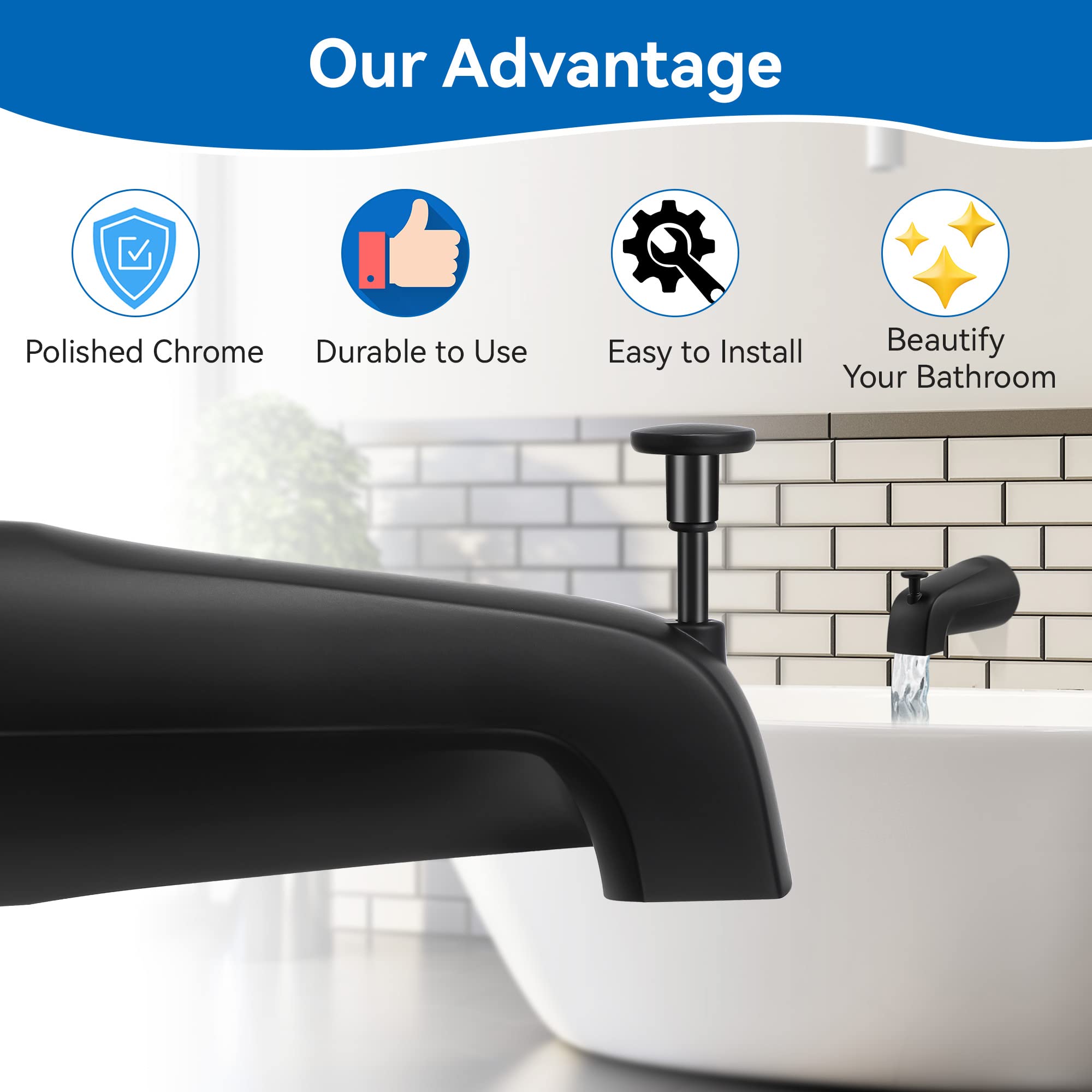Dreyoo matte-black finish suits contemporary bathrooms and eases cleaning
