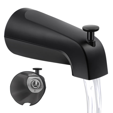 Dreyoo matte black bath spout front view enhances timeless bathroom style