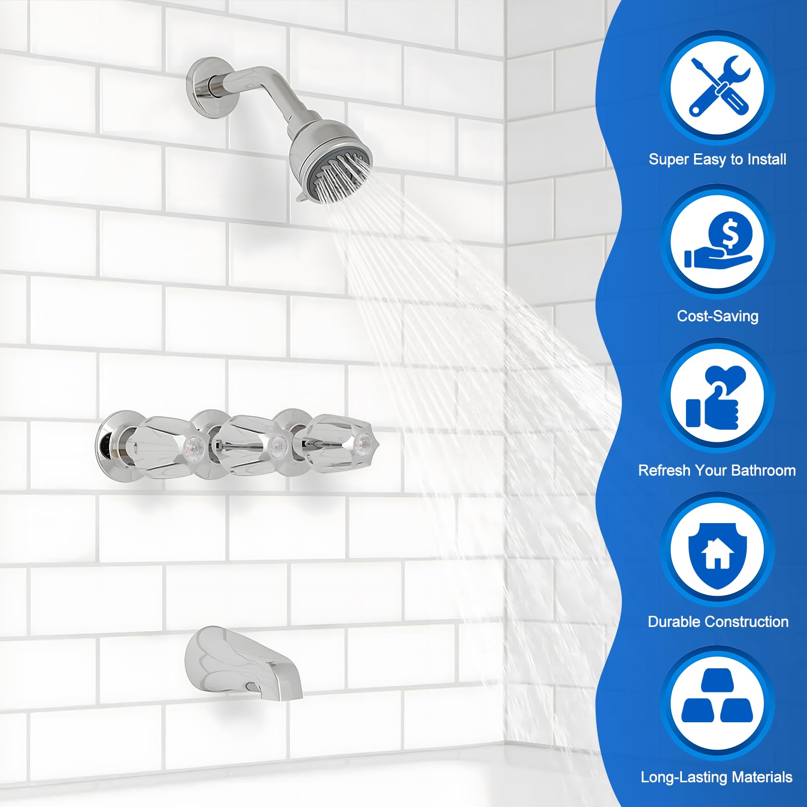 Dreyoo diverter knob close-up demonstrates precise mode switching and durable metal construction.