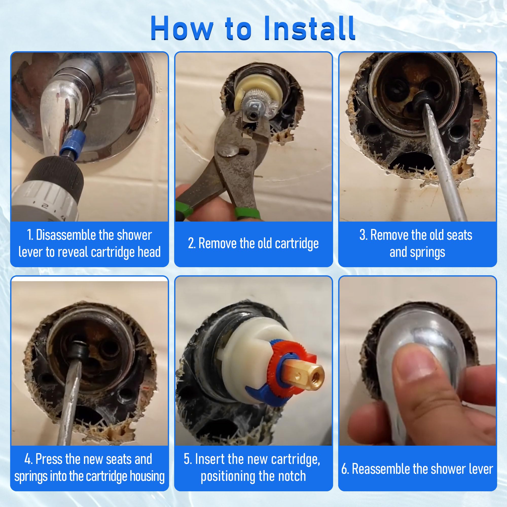 Dreyoo easy installation guide to swap old cartridge without leaks