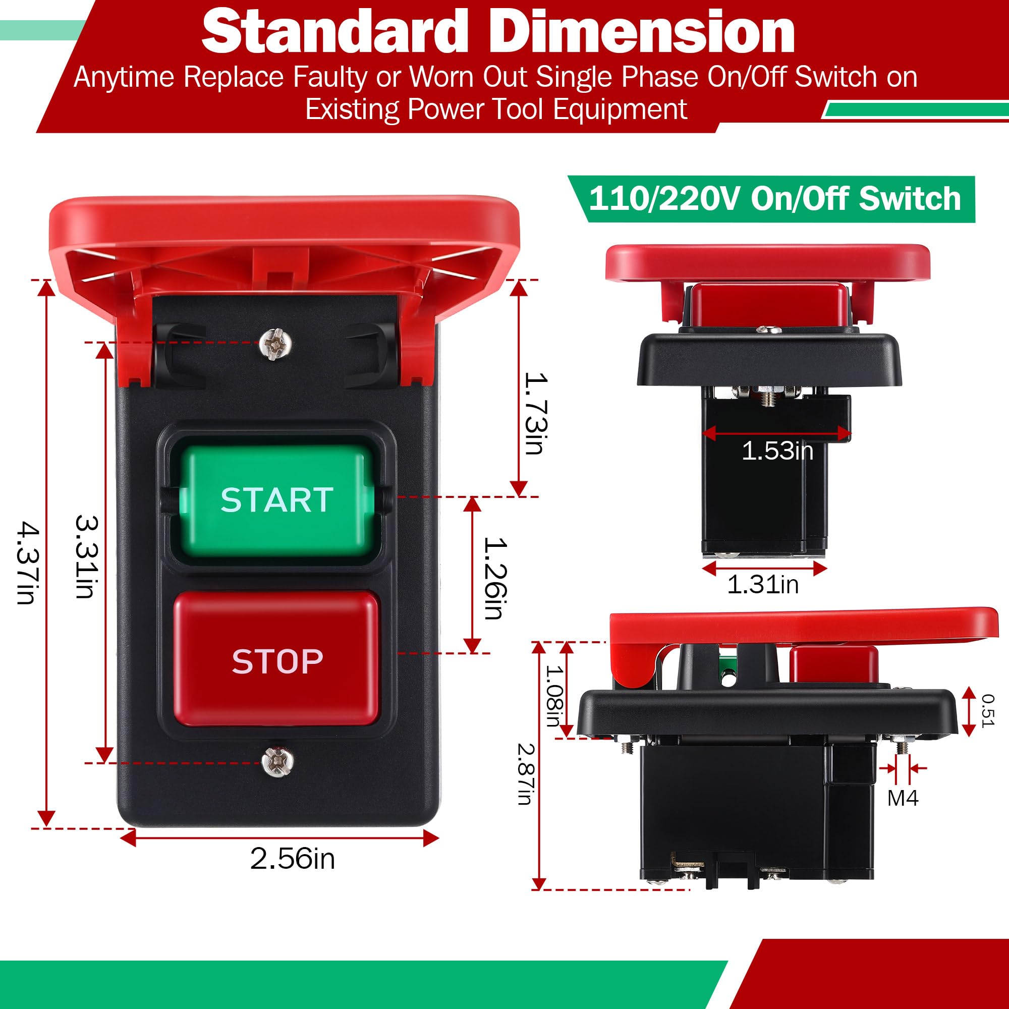 Dreyoo switch installation with two screws for quick setup.