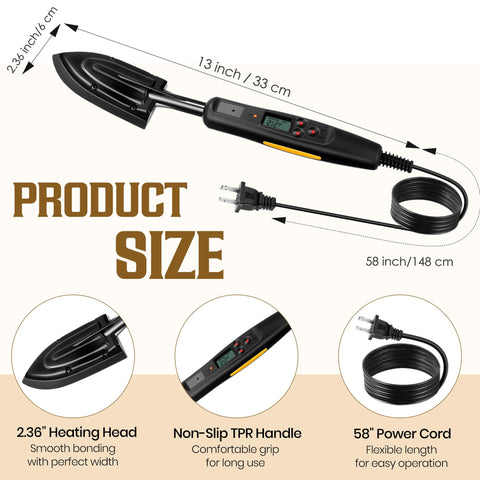 Dreyoo Edge Banding Iron ergonomic handle shown for comfortable grip during long projects.