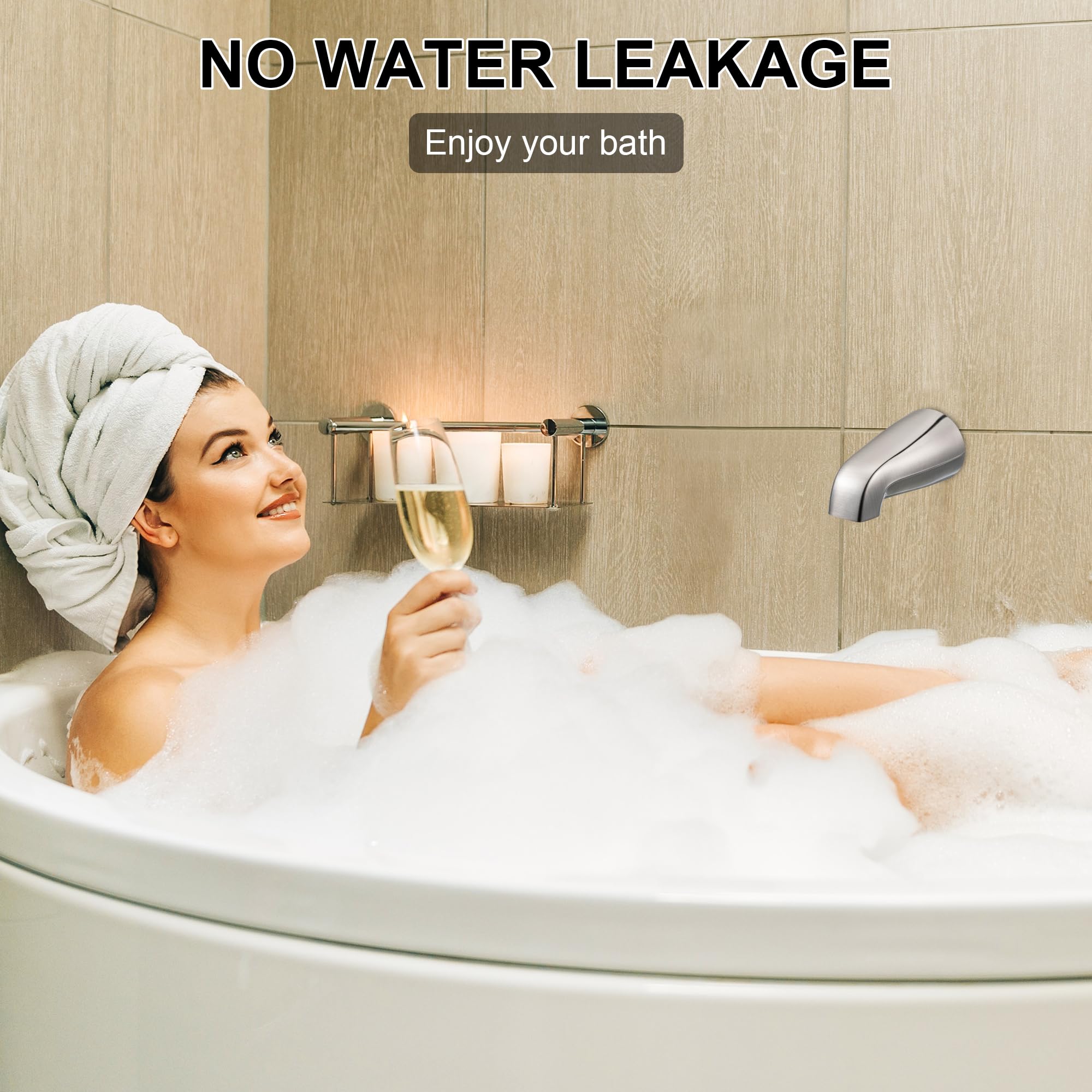 Dreyoo five-inch spout length aligns with standard tubs