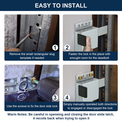Dreyoo side lock aligned with door slots for secure latch