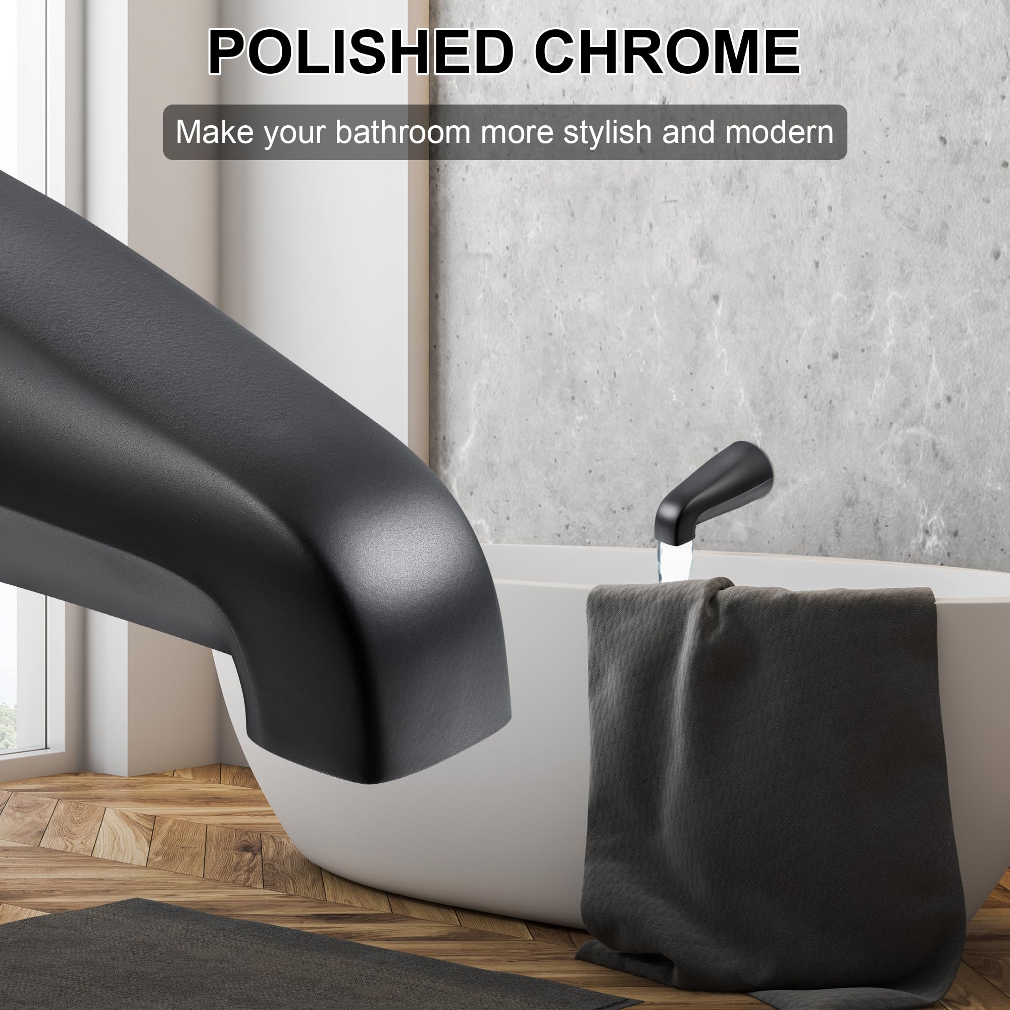 Durable metal construction with matte black plating for lasting bathroom style.