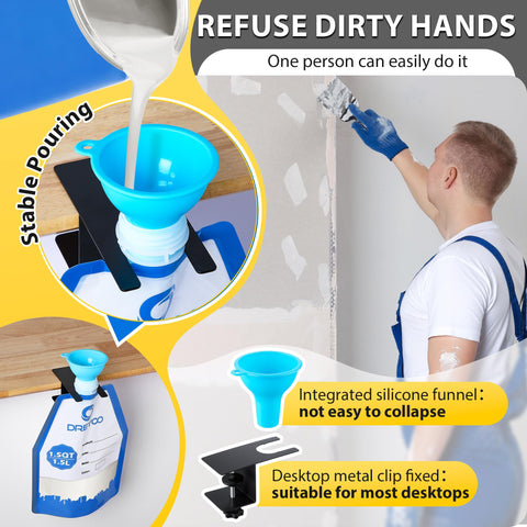 Dreyoo metal table clip secures bags during pouring for stability.