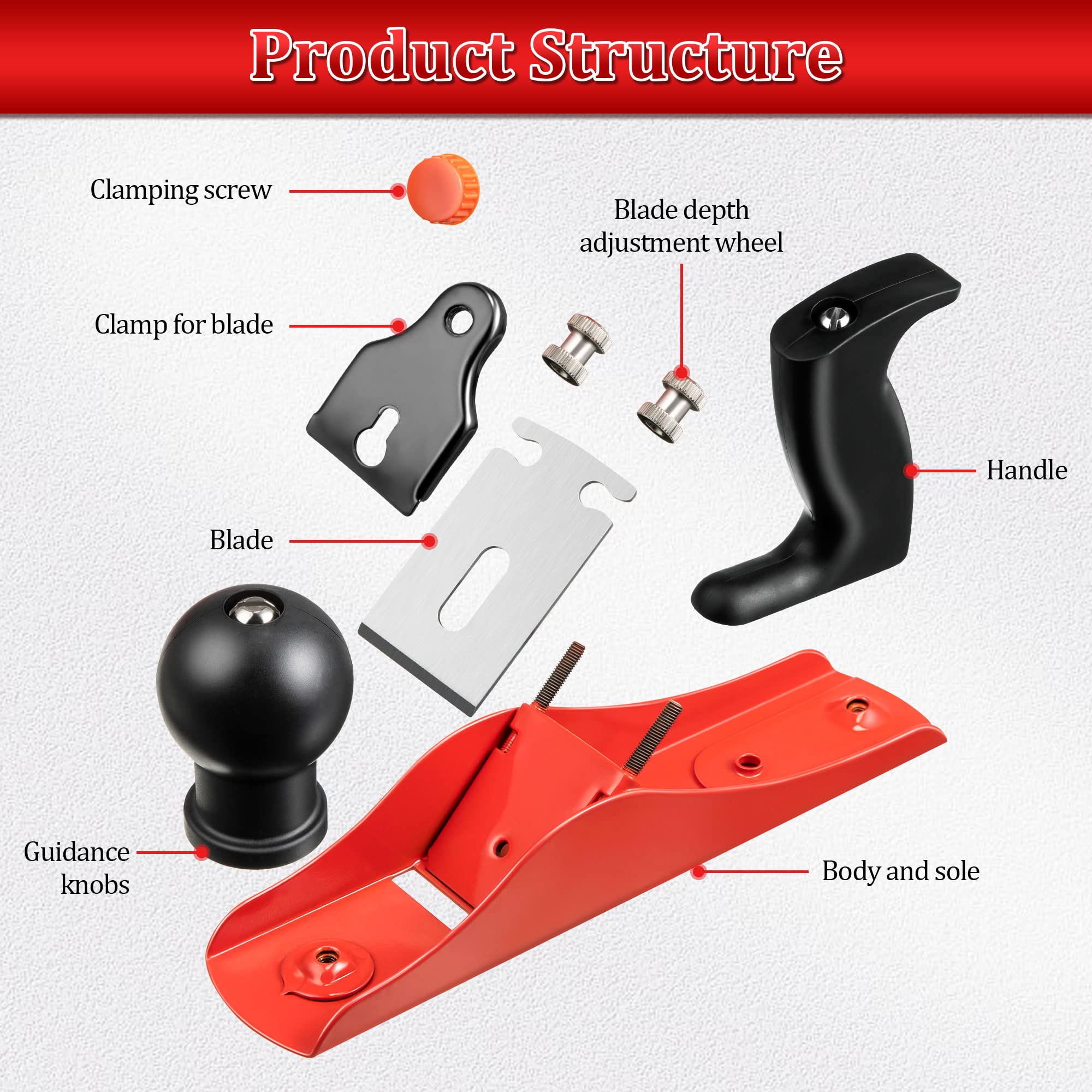 Dreyoo No.4 sturdy carbon steel body for durable woodworking