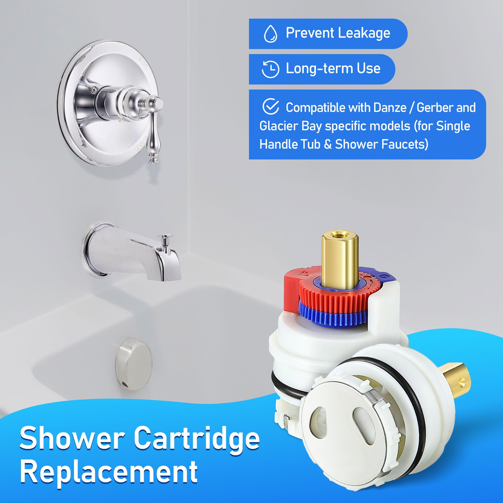 Dreyoo durable plastic and brass cartridge construction for reliable replacement