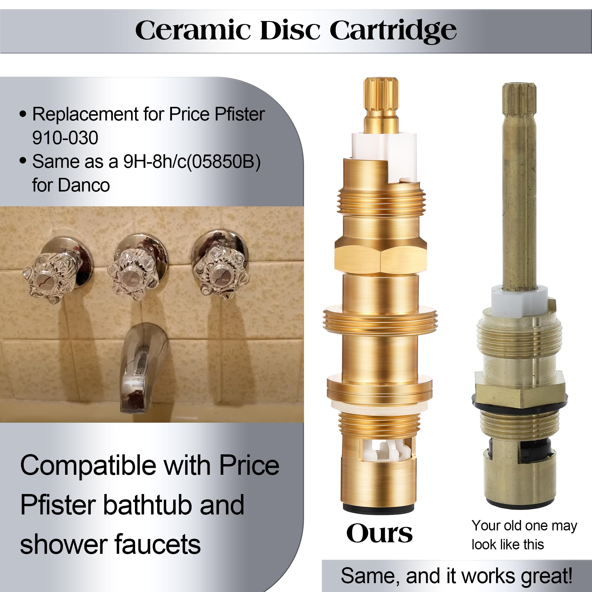 Dreyoo Price Pfister shower valve cartridge ensures smooth hot/cold mixing