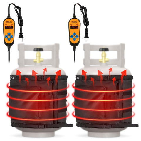Dreyoo propane tank heater blanket front view shows compact, efficient coverage.