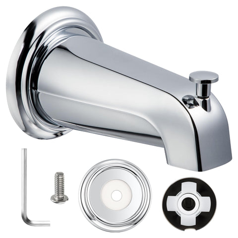 Dreyoo slip-on diverter tub spout in chrome for tub-to-shower conversion