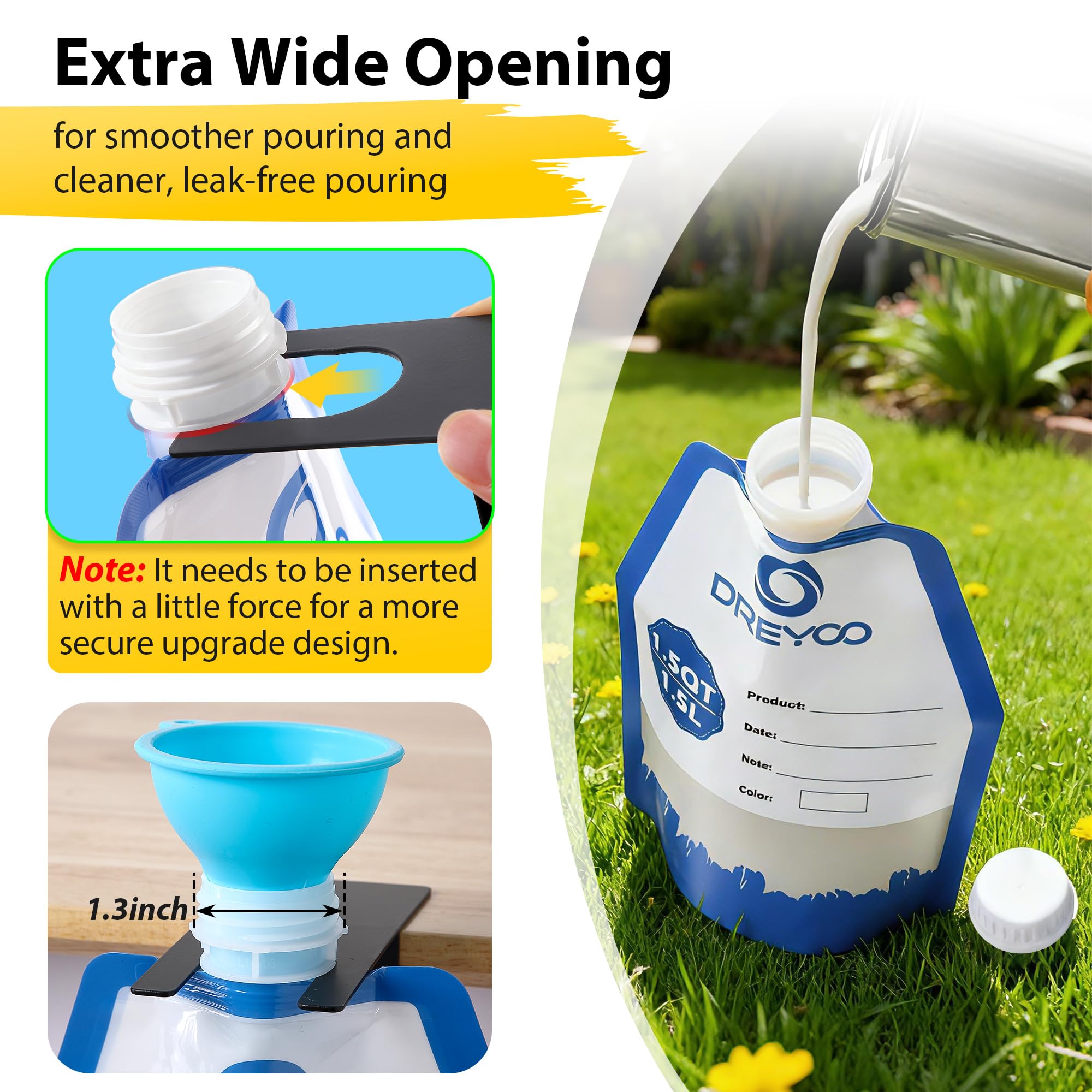 Dreyoo spare lids (24) prevent loss and contamination during use.
