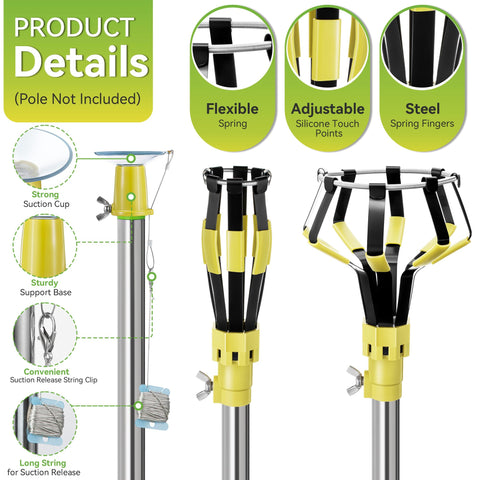 Dreyoo suction cup bulb changer secures bulbs with a firm grip.