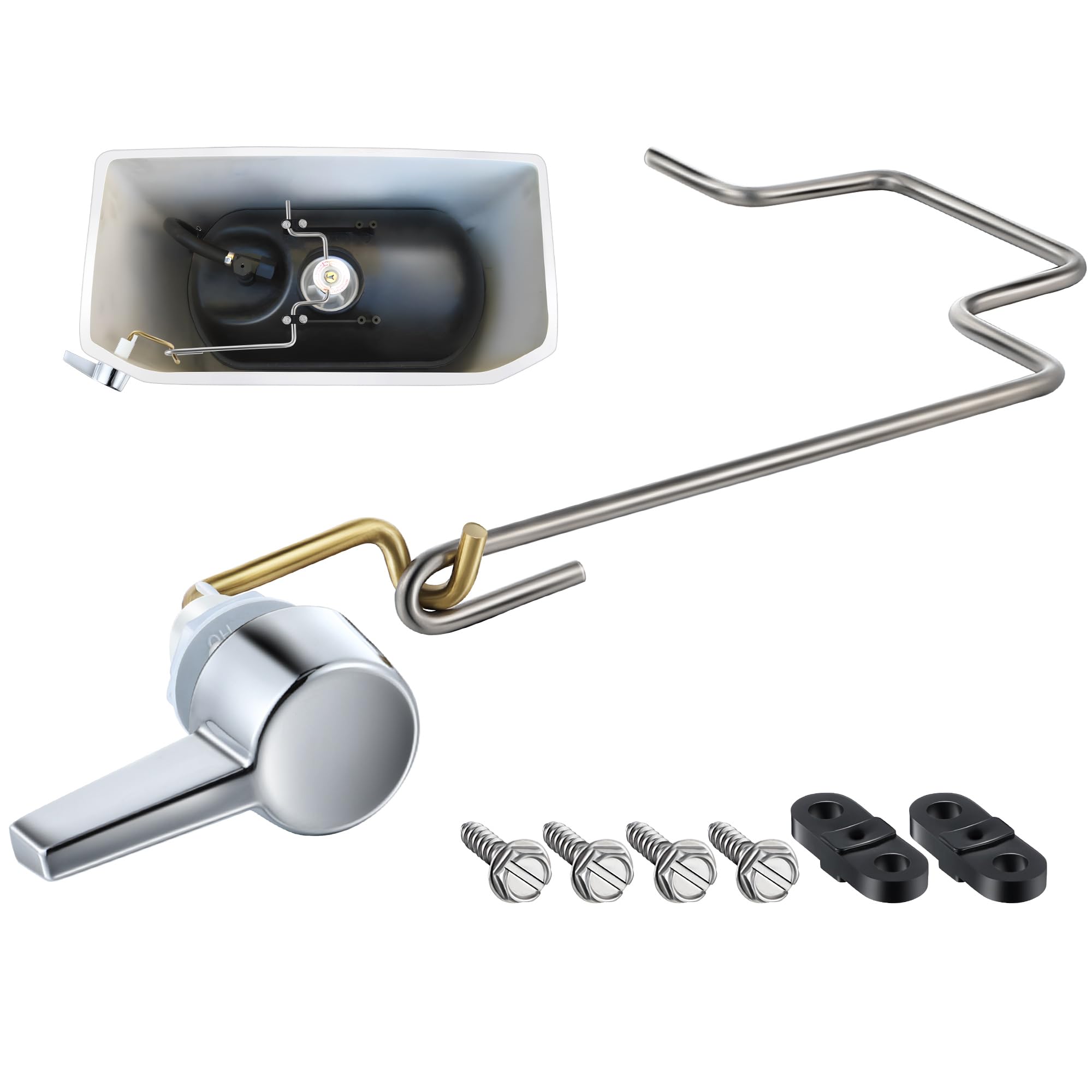 Dreyoo toilet handle kit with arm and straps covers complete replacement