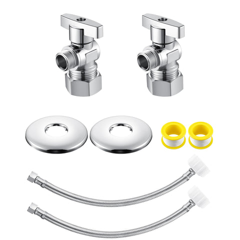 Dreyoo toilet valve set with angle shut-off ensures quick, leak-free bathroom installations.