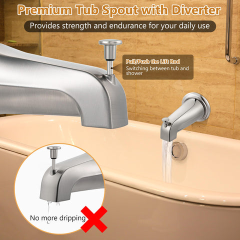 Durable metal construction with brushed nickel finish resists corrosion.