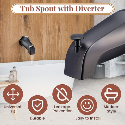 Dreyoo tub spout durable metal construction stands up to daily use