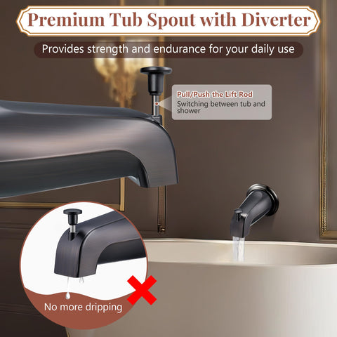 Dreyoo tub spout easy installation with included tools for DIY setup