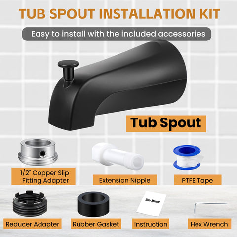 Dreyoo tub spout hex wrench supports fast DIY assembly.