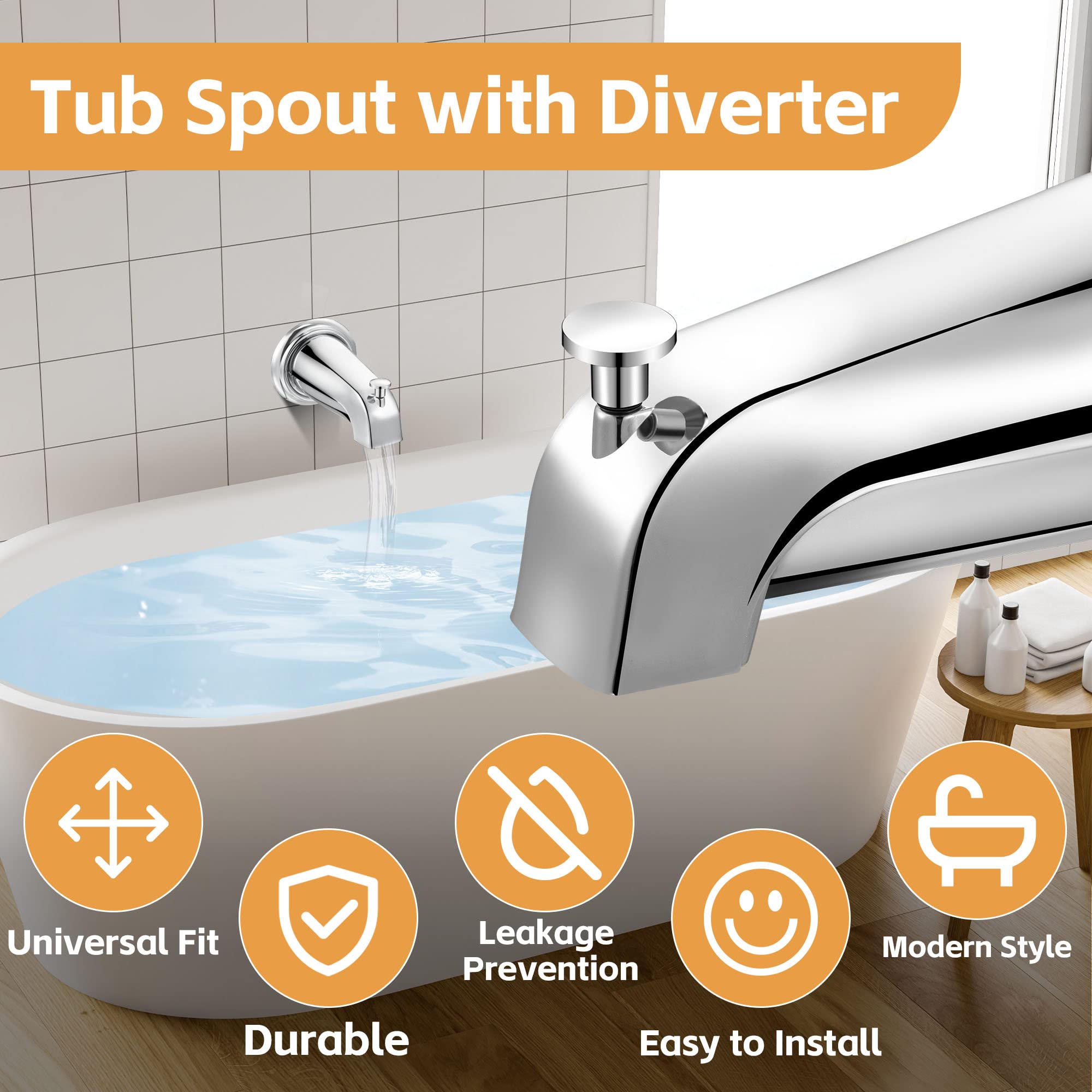 Dreyoo tub spout install kit includes adapters and tools for quick setup