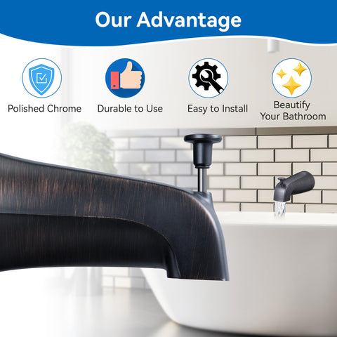 Dreyoo wall-mount spout shows compatibility with standard 1/2 IPS connections.