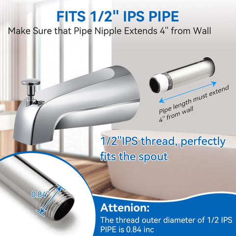 Dreyoo tub spout shows compatibility with Westbrass system for seamless retrofit
