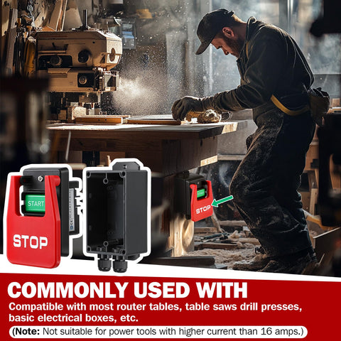 Ergonomic Dreyoo safety switch designed for durable daily workshop use.