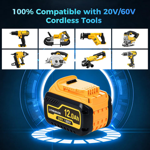 DrFlito compatible with DeWalt 20V/60V tools, broad compatibility for pros.