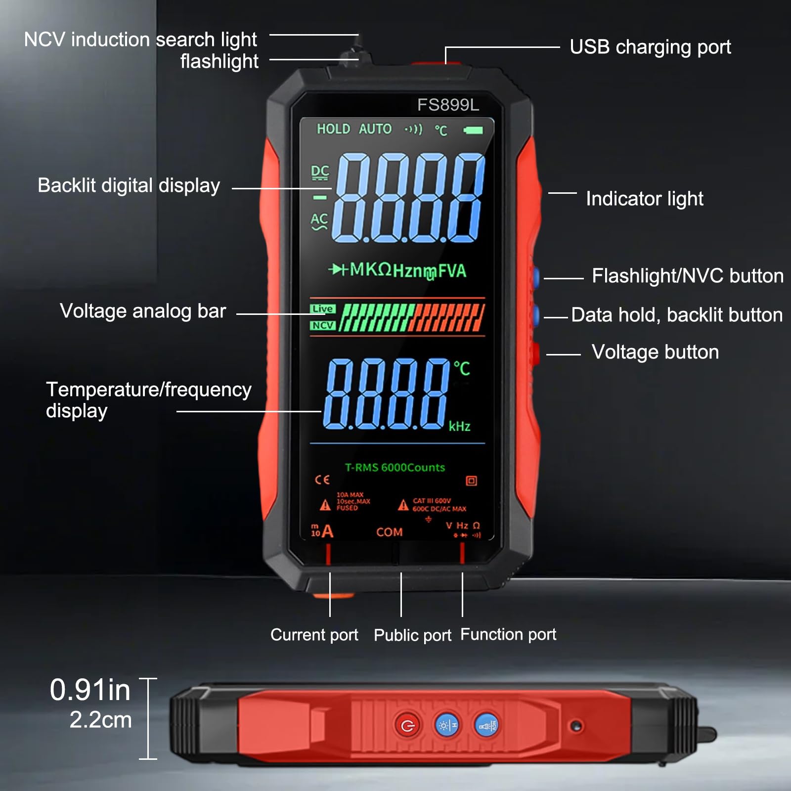Drhomeam FS899L USB-C rechargeable design supports long on-site sessions