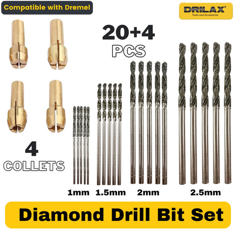 Drilax bit set used on sea shells with precision