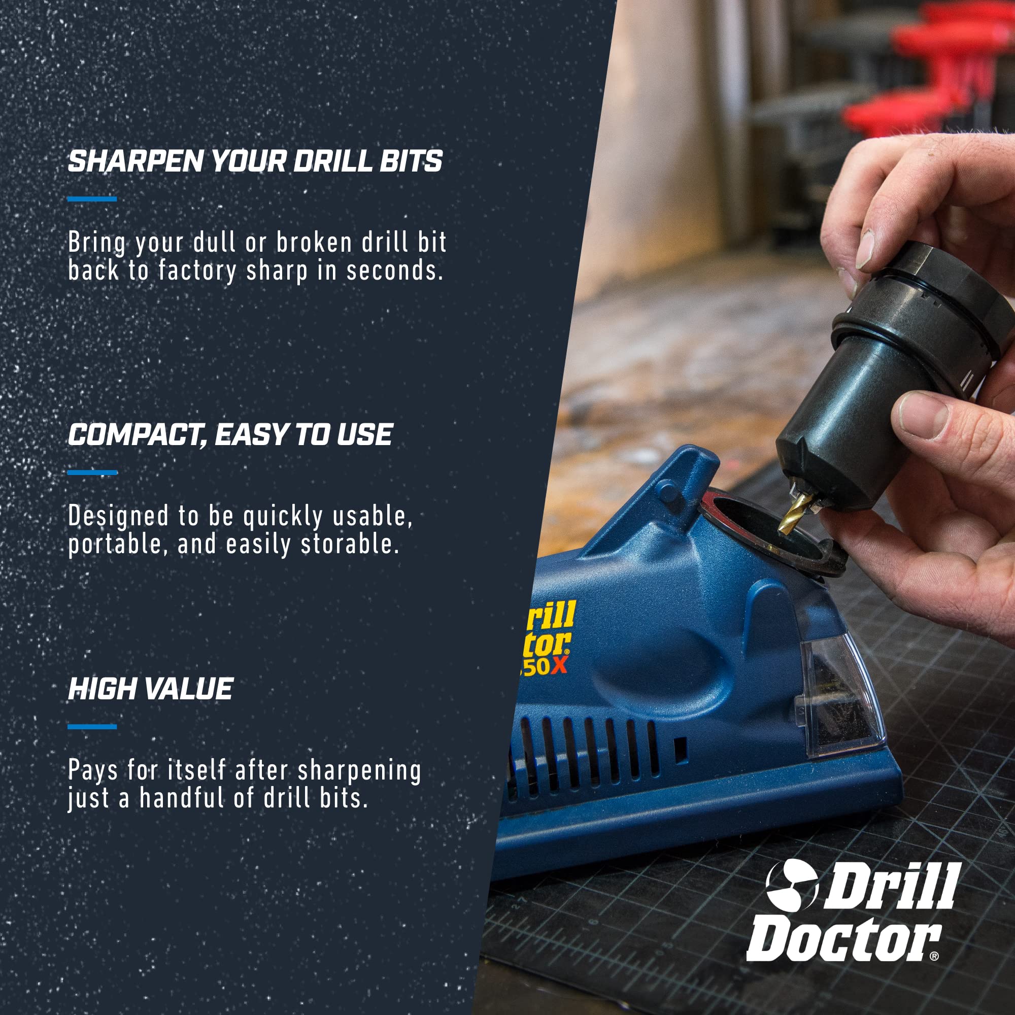 DD350X cool design helps prevent heat buildup during sharpening.