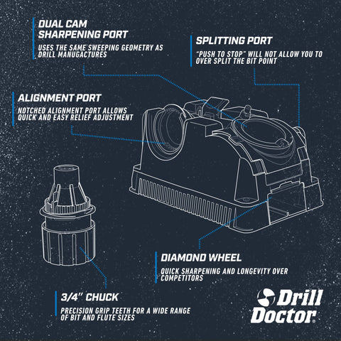 DD750X dial adjustment detail for setting sharpening angles