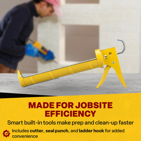 CR400 supports 29 oz cartridges for large sealing jobs.