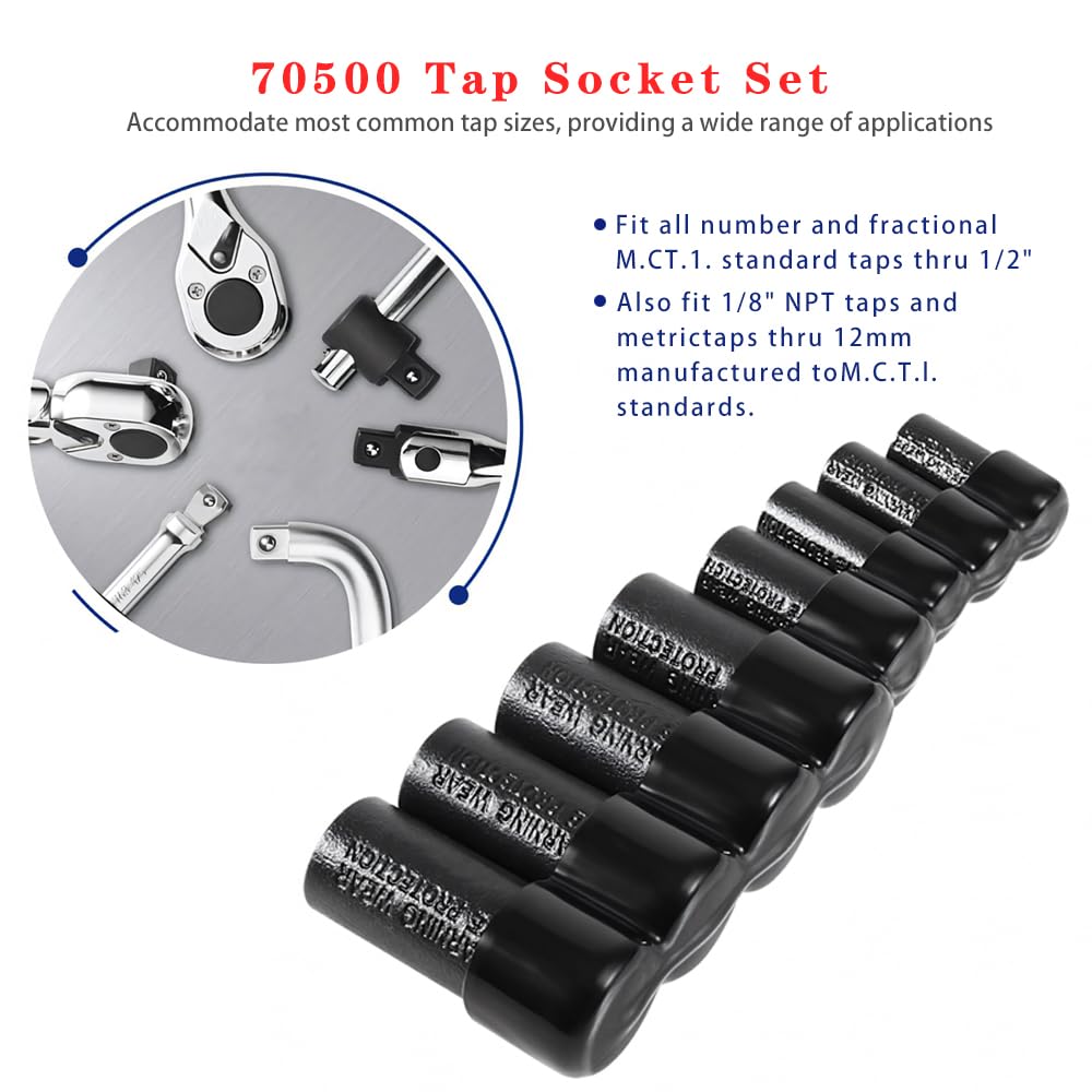 DRIVESTOR compatible with MCTI taps up to twelve millimeters for versatile metalwork.