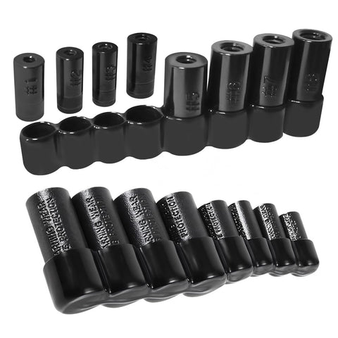DRIVESTOR Tap Socket Set 8-piece with holder for organized threading tasks.