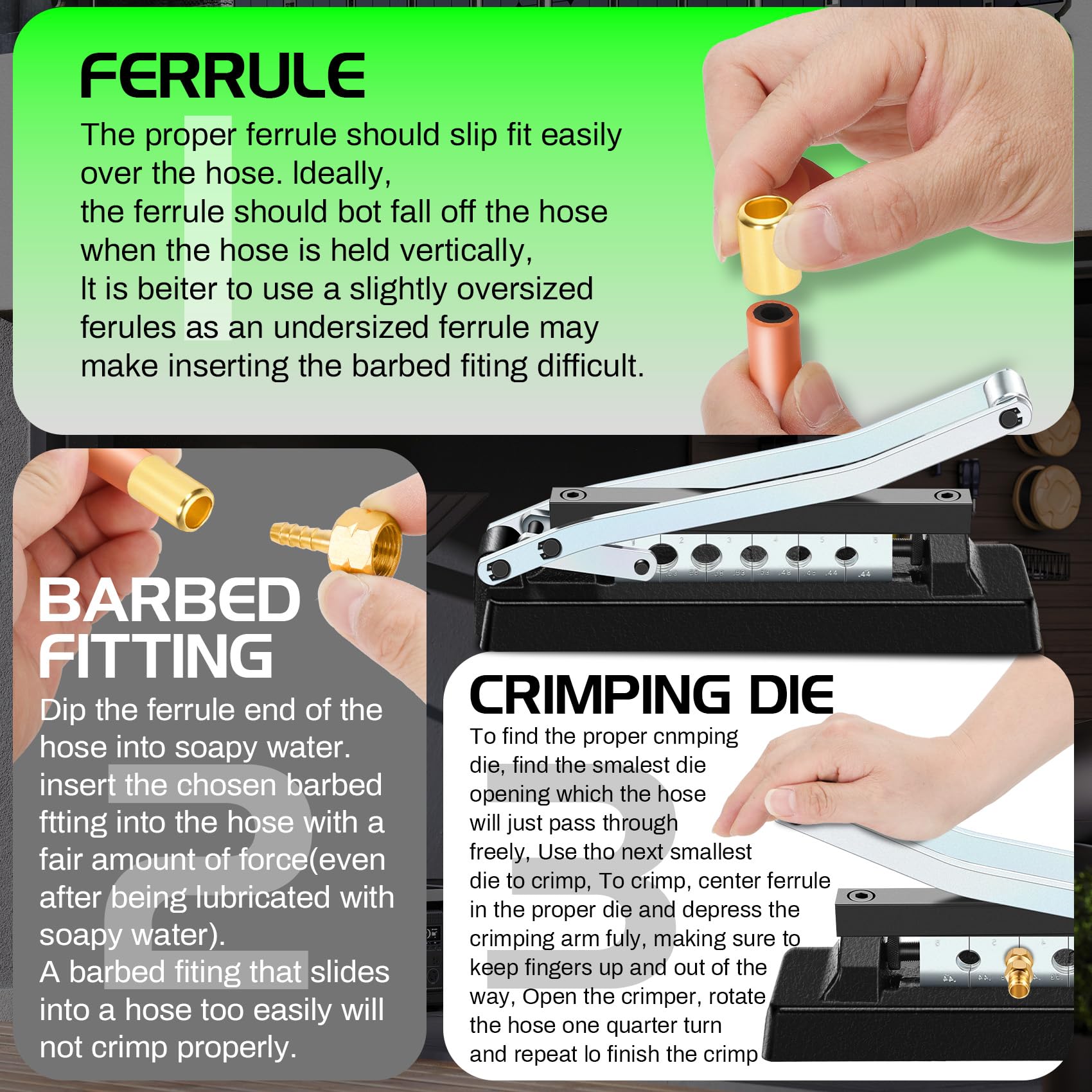 Drkerr crimper handle and press assembly emphasizing ergonomic operation